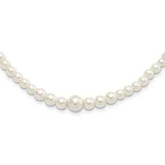 1928 Jewelry Gold-tone Clasp 2mm to 8mm Ivory Imitation Pearl Graduated Strand 18 inch Necklace