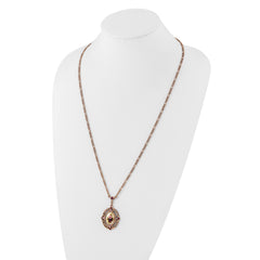 1928 Rose-tone Light and Dark Purple Crystal and Floral 28 inch Necklace