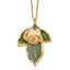 Lacquer Dipped White Real Rose on 24K Gold-trim Lacquer Dipped Leaf 20 inch Gold-tone Necklace
