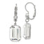 1928 Jewelry Silver-tone Clear Emerald Cut Crystals Dangle Leverback Earrings