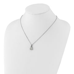 1928 Silver-tone White Crystal With 3in ext. Necklace
