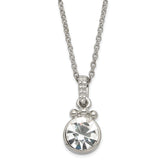 1928 Silver-tone White Crystal With 3in ext. Necklace
