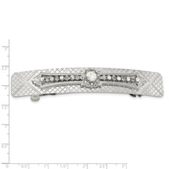 1928 Jewelry Silver-tone Ornate Clear Crystal Hair Barrette