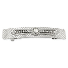 1928 Jewelry Silver-tone Ornate Clear Crystal Hair Barrette