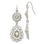 1928 Silver-tone Crystal Dangle Shepherds Hook Earrings
