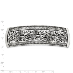 1928 Jewelry Silver-tone Ornate Floral Motif Hair Barrette