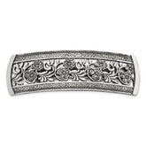 1928 Jewelry Silver-tone Ornate Floral Motif Hair Barrette