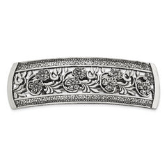 1928 Jewelry Silver-tone Ornate Floral Motif Hair Barrette