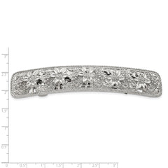 1928 Jewelry Silver-tone Ornate Floral Motif Hair Barrette
