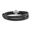 AMEN Stainless Steel Serenity Prayer Black Leather Wrap with Magnetic Clasp 22.25 Inch Bracelet - Sophia Jewelers