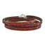 AMEN Stainless Steel Lord's Prayer Brown Leather Wrap with Magnetic Clasp with Magnetic Clasp 22.25 - Sophia Jewelers