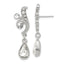 1928 Jewelry Silver-tone Sparkling Clear Crystal from Swarovski Teardrop Vintage Style Dangle Post Earrings