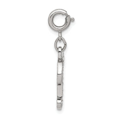 1928 Silver-tone Crystal Initial F Spring Ring Charm