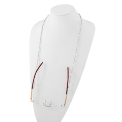 1928 Jewelry Silver-tone Simulated Pearl Stations Eyeglass Holder 30 inch Chain