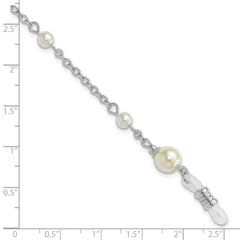 1928 Jewelry Silver-tone Simulated Pearl Stations Eyeglass Holder 30 inch Chain
