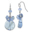 1928 Jewelry Silver-tone Light Blue Faceted Glass Bead Cluster Dangle Earrings