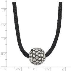 1928 Black-plated Clear Glass Stone Ball With  3in ext Necklace