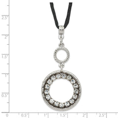 1928 Silver-tone Crystal Circle With  3in ext Necklace