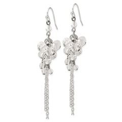 1928 Jewelry Silver-tone Clear Crystal Bead Cluster Drop Earrings