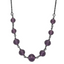 1928 Black-plated Smokey Purple Glass Faceted Graduated Bead 16 inch Necklace with 3 inch extension