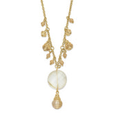 1928 Gold-tone Colorado Champagne Glass Beads With 2in ext Necklace