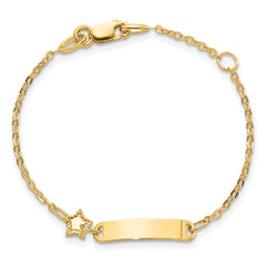 14K Polished ID with Star Childrens Bracelet