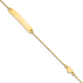 14k Polished Heart and 23x4.2mm Plate 5.5 inch Baby/Child ID Bracelet