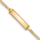 14k Polished Solid Chain/Solid Plate Curb Link 18.5x5mm Plate 6 inch Baby/Child ID Bracelet