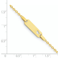 14K Polished Cut-out Heart 18x5mm Plate 6 inch Baby/Child ID Bracelet