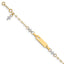 Cut-Out Heart Plate ID Bracelet in 14K Two-Tone Gold, 5mm, 4.5 Inch - Sophia Jewelers