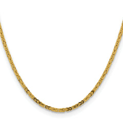 14K 30 inch 2.5mm Byzantine with Lobster Clasp Chain