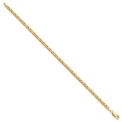 14K 8 inch 2.5mm Byzantine with Lobster Clasp Bracelet