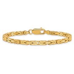 14K 8 inch 3.25mm Byzantine with Lobster Clasp Bracelet