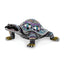 Luxury Giftware Pewter Bejeweled Crystals Pewter-tone Enameled AMAZING AZURE Turtle Trinket Box with Matching 18 Inch Necklace