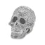 Luxury Giftware by Jere Pewter Bejeweled Crystals Silver-tone Enameled TREASURE TROVE Full Crystal Skull Trinket Box with Matching 18 Inch Necklace