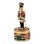 Luxury Giftware by Jere Bejeweled Crystals Gold-tone Enameled CHRISTOPH Nutcracker Trinket Box with Matching 18 Inch Necklace