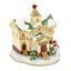 Luxury Giftware Pewter Bejeweled Crystals Gold-tone Enameled REJOICE Winter Church Trinket Box with Matching 18 Inch Necklace