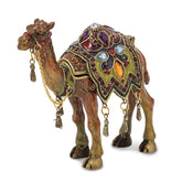 Luxury Giftware by Jere Pewter Bejeweled Crystals Gold-tone Enameled AMIR Prince of the Desert Camel Trinket Box with Matching 18 Inch Necklace