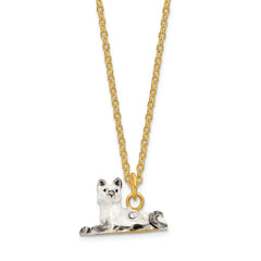 Luxury Giftware by Jere Pewter Bejeweled Crystals Gold-tone Enameled SOPHIE Siamese Cat Trinket Box with Matching 18 Inch Necklace