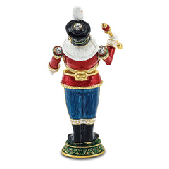 Luxury Giftware by Jere Bejeweled Crystals Gold-tone Enameled TORSTEN Toy Soldier Trinket Box with Matching 18 Inch Necklace
