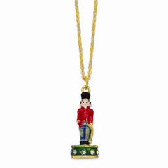Luxury Giftware by Jere Bejeweled Crystals Gold-tone Enameled TORSTEN Toy Soldier Trinket Box with Matching 18 Inch Necklace