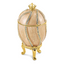 Luxury Giftware Pewter Bejeweled Crystals Gold-tone Enameled CAPTIVATING CROWN Champagne Egg Trinket Box with Matching 18 Inch Necklace
