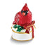 Luxury Giftware by Jere Bejeweled Crystals Gold-tone Enameled CHAS Red Cardinal on White Trinket Box with Matching 18 Inch Necklace