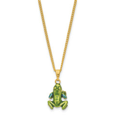 Luxury Giftware by Jere Bejeweled HARACHA Red Eyed Tree Frog Trinket Box with Matching 18 inch Necklace