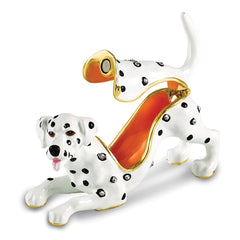 Luxury Giftware by Jere Bejeweled SPOT Dalmatian Trinket Box with Matching 18 inch Necklace