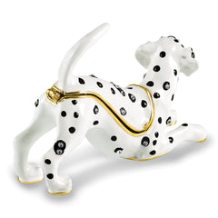 Luxury Giftware by Jere Bejeweled SPOT Dalmatian Trinket Box with Matching 18 inch Necklace