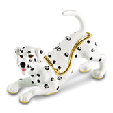 Luxury Giftware by Jere Bejeweled SPOT Dalmatian Trinket Box with Matching 18 inch Necklace