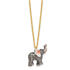 Luxury Giftware by Jere Bejeweled GERDA'S TWINS Elephant Family Trinket Box with Matching 18 inch Necklace