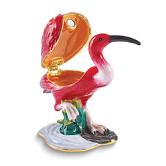 Luxury Giftware by Jere Bejeweled CHERRY Red Ibis Trinket Box with Matching 18 inch Necklace