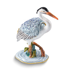 Luxury Giftware by Jere Bejeweled SHELDON Heron Trinket Box with Matching 18 inch Necklace
